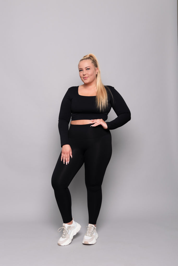 BLACK "NO FRONT SEAM" TIGHTS - DTL Sport